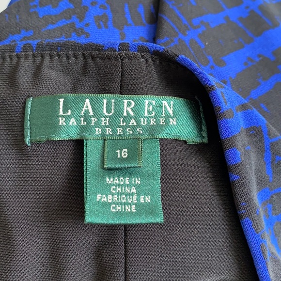 Lauren Ralph Lauren blue and black lined jersey stretch dress - Picture 8 of 12